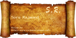 Sors Rajmund névjegykártya
